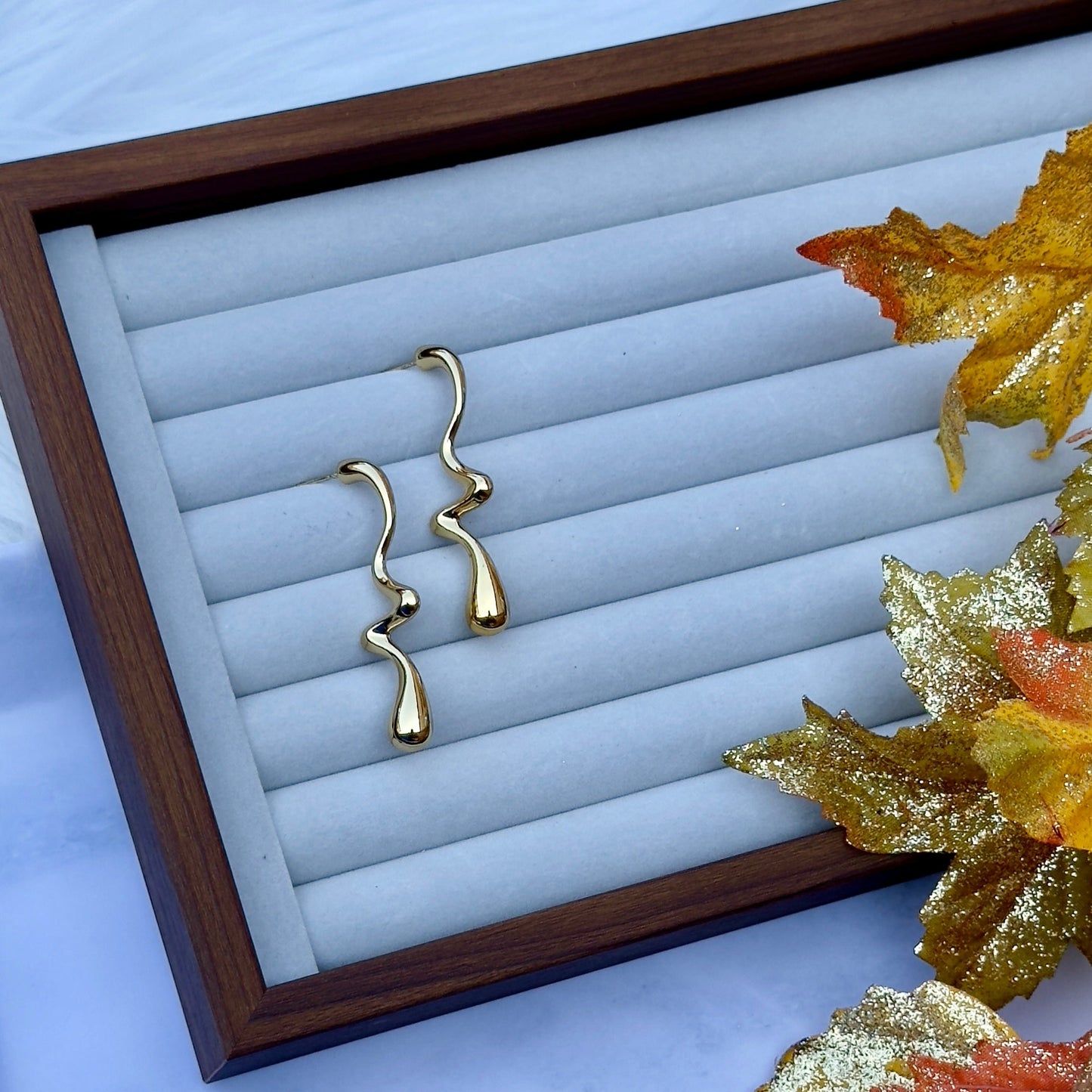 Crinkle Drop Earrings
