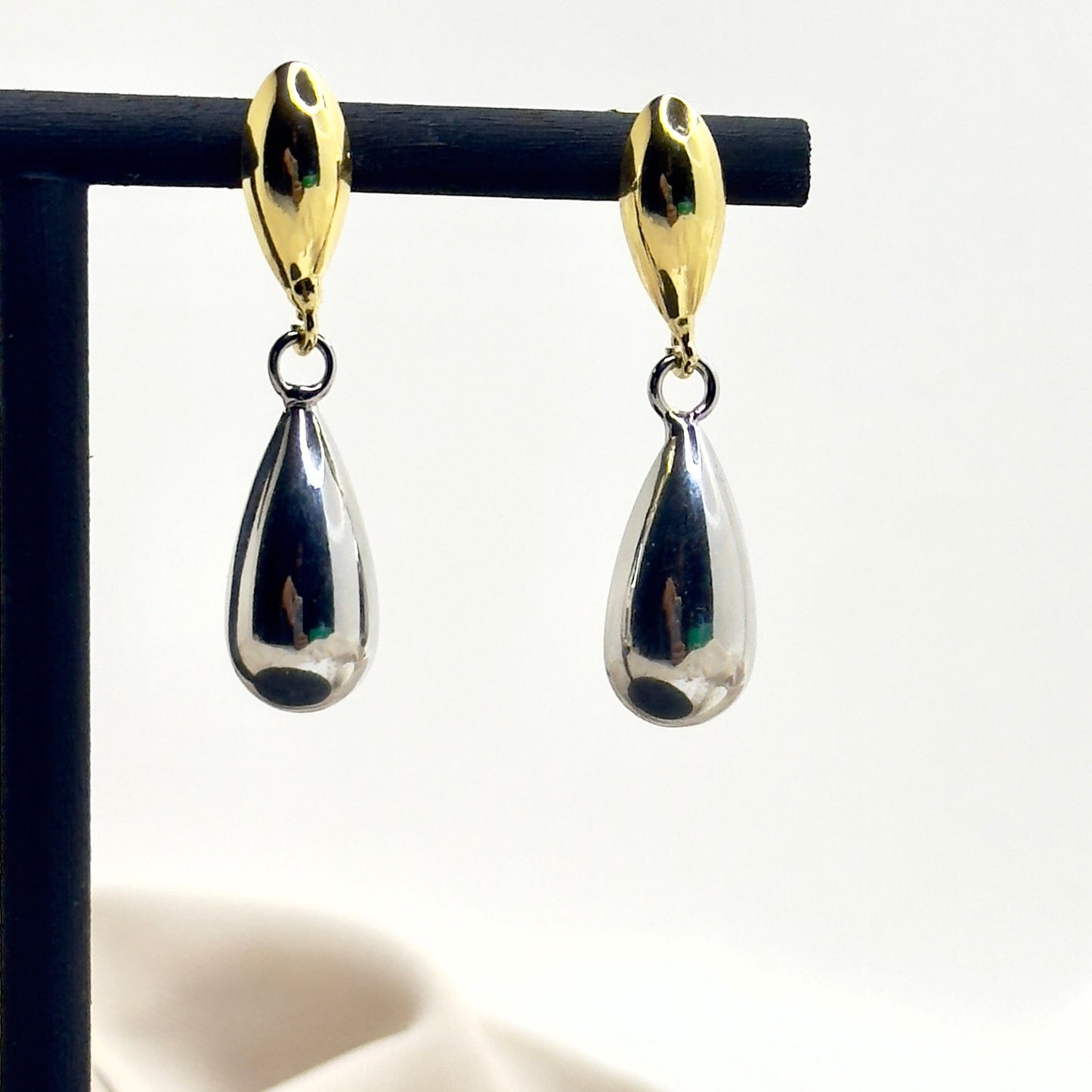 Dual Metal Drop Earrings