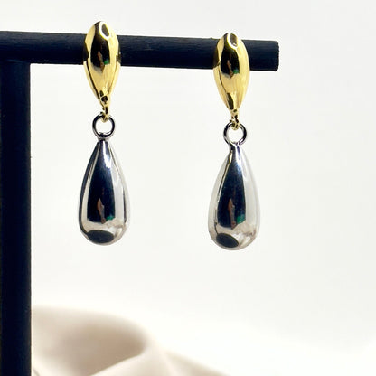 Dual Metal Drop Earrings